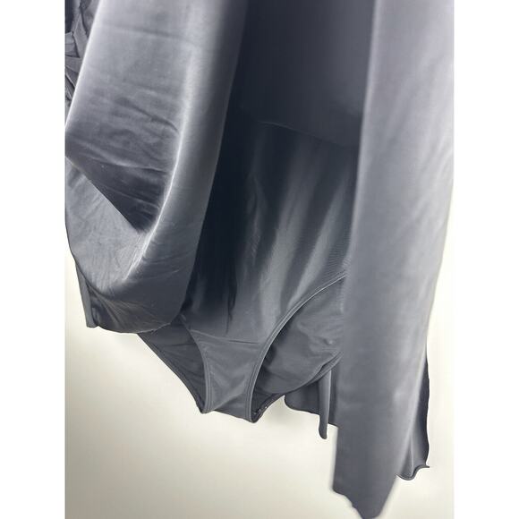 Torrid Wireless Short Asymmetrical Swim Dress with Brief Black Plus Size 4X 4 - Picture 9 of 11